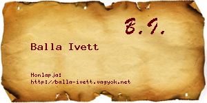 Balla Ivett névjegykártya